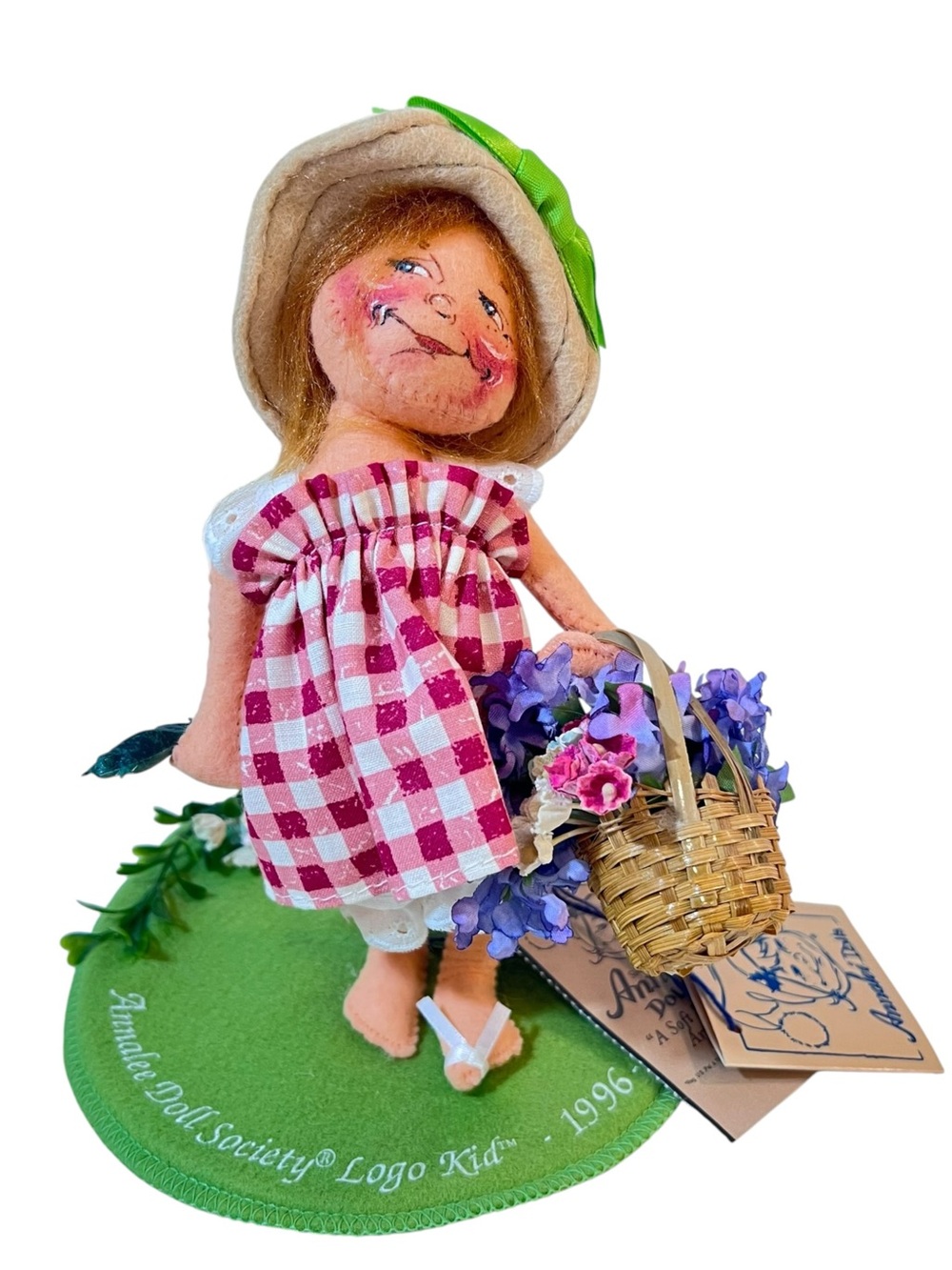 Annalee Doll Society Little Mae Flowers Logo Kid 7” Doll 1996-97 Original Box